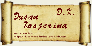 Dušan Kosjerina vizit kartica
